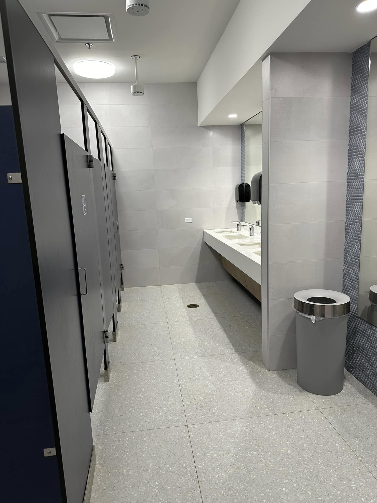Commercial restroom plumbing