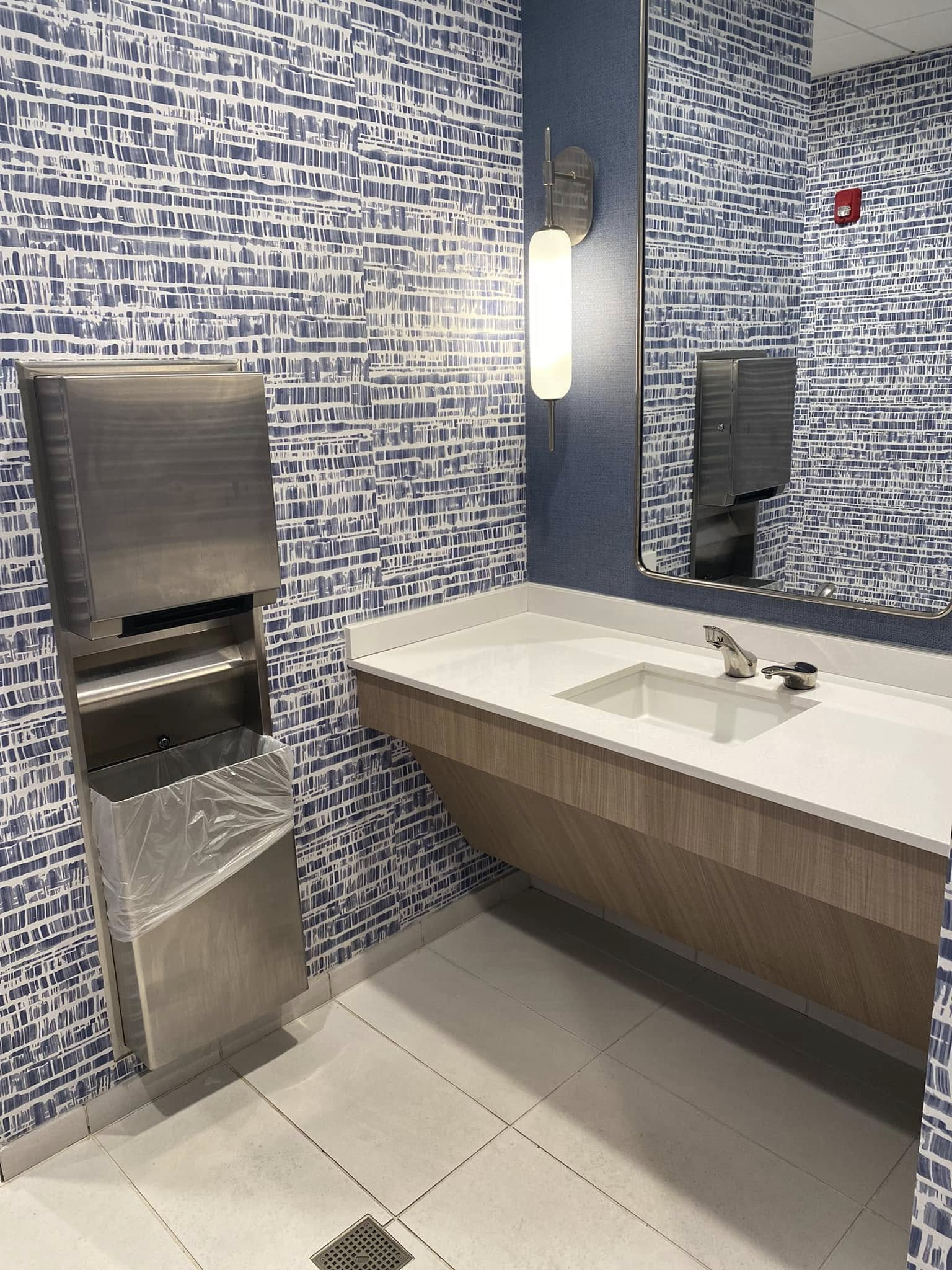 Commercial sink and restroom finishes